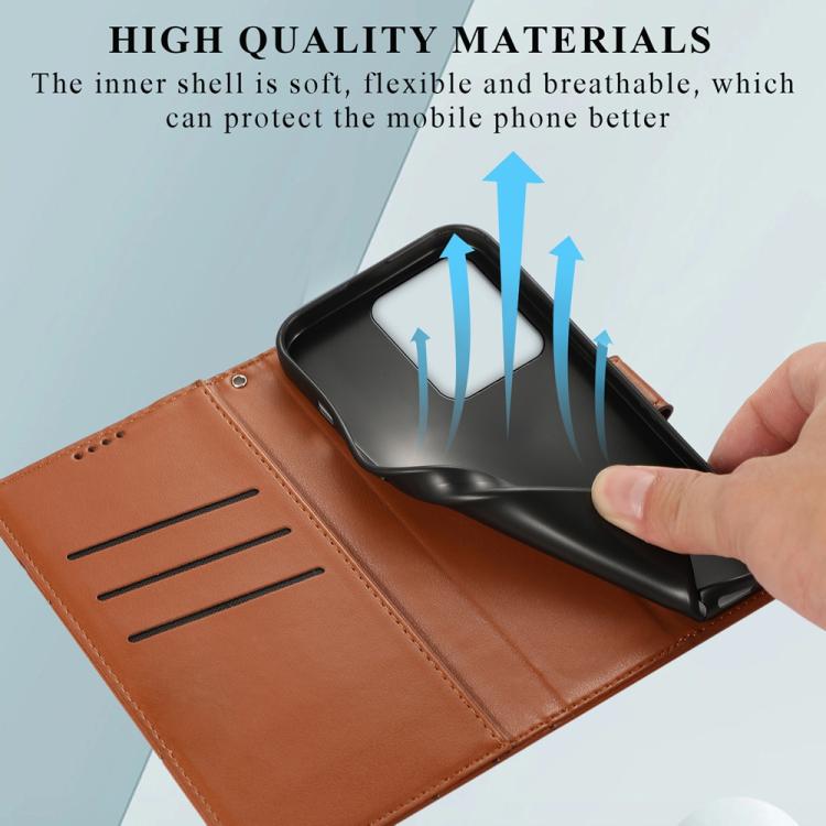 For Realme 15 5G / Realme 15 Pro 5G PU Genuine Leather Texture Embossed Line Phone Case