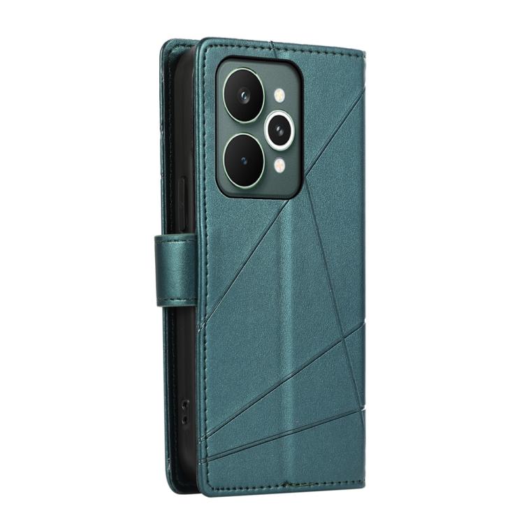 For Realme 15 5G / Realme 15 Pro 5G PU Genuine Leather Texture Embossed Line Phone Case