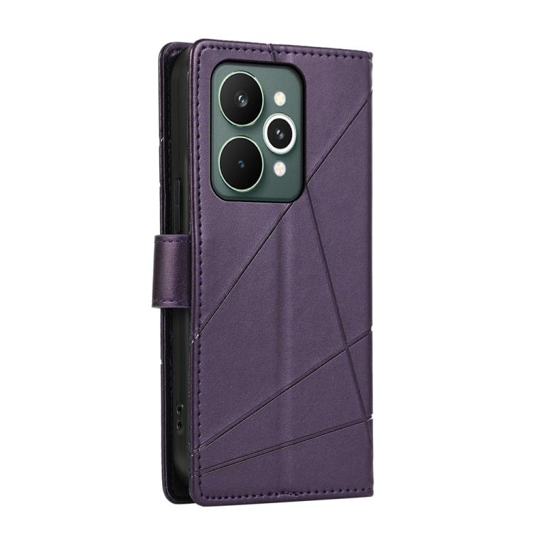 For Realme 15 5G / Realme 15 Pro 5G PU Genuine Leather Texture Embossed Line Phone Case