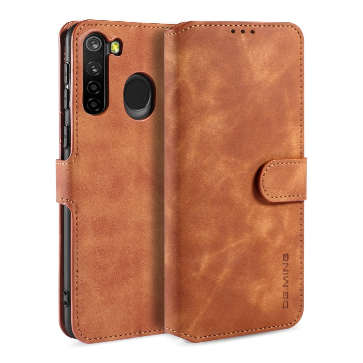 For Samsung Galaxy A21 (EU Version) DG.MING Retro Oil Side Horizontal Flip Case