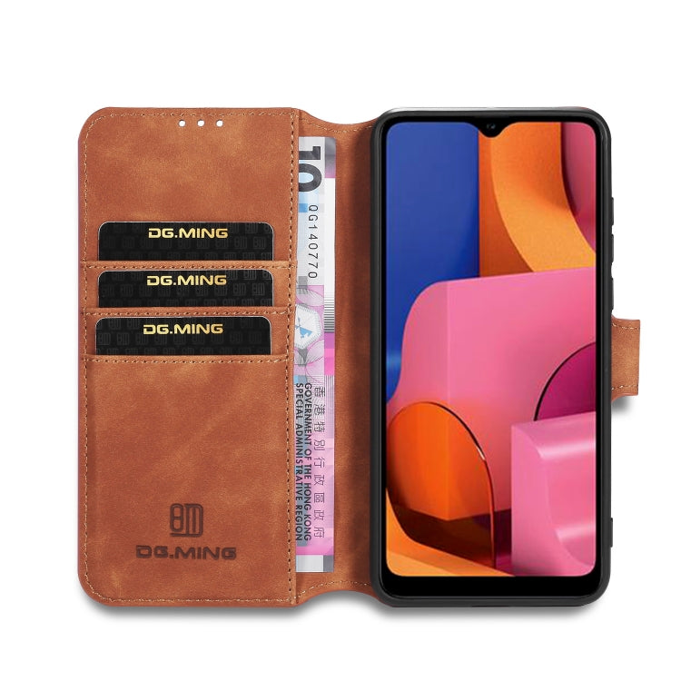 For Samsung Galaxy A21 (EU Version) DG.MING Retro Oil Side Horizontal Flip Case