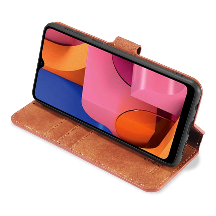 For Samsung Galaxy A21 (EU Version) DG.MING Retro Oil Side Horizontal Flip Case