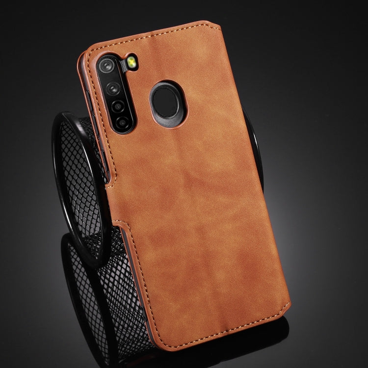 For Samsung Galaxy A21 (EU Version) DG.MING Retro Oil Side Horizontal Flip Case