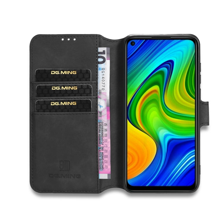 For Xiaomi Redmi 10X 4G / Redmi Note 9 DG.MING Retro Oil Side Horizontal Flip Case