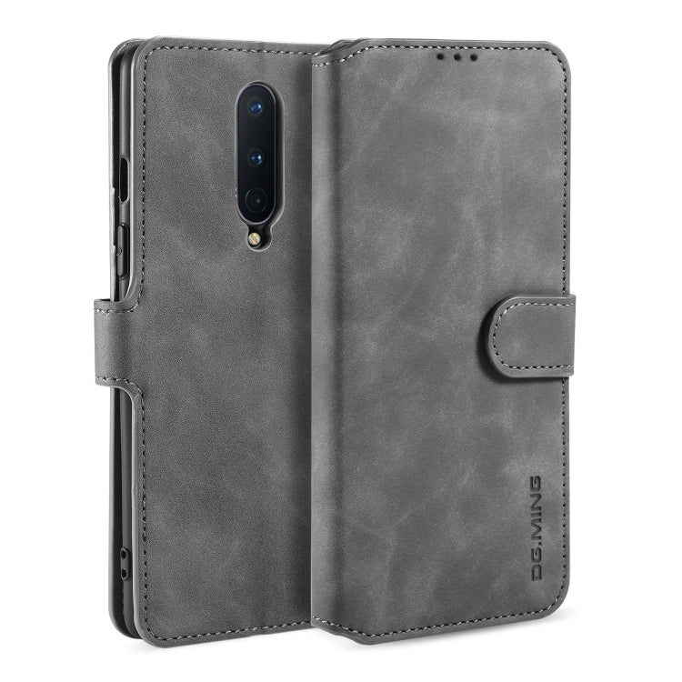For OnePlus 8 DG.MING Retro Oil Side Horizontal Flip Case