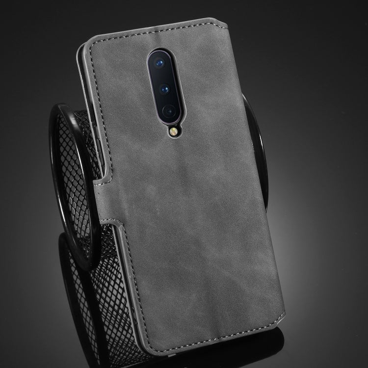 For OnePlus 8 DG.MING Retro Oil Side Horizontal Flip Case