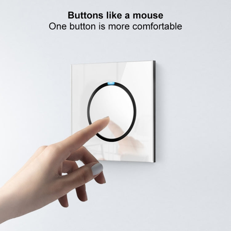 86mm Round LED Tempered Glass Switch Panel, White Round Glass, Style:Four Open Dual Control