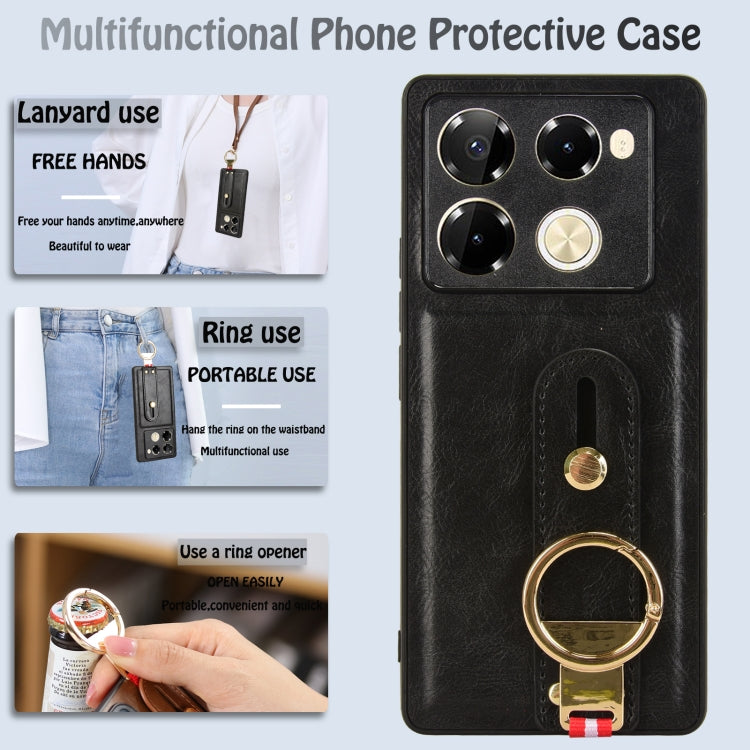For Infinix Note 40 Pro 4G X6850 Wristband Leather Back Phone Case