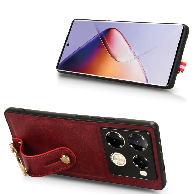 For Infinix Note 40 Pro 4G X6850 Wristband Leather Back Phone Case
