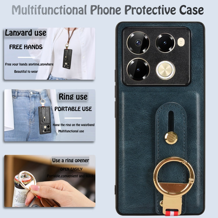 For Infinix Note 40 Pro 4G X6850 Wristband Leather Back Phone Case