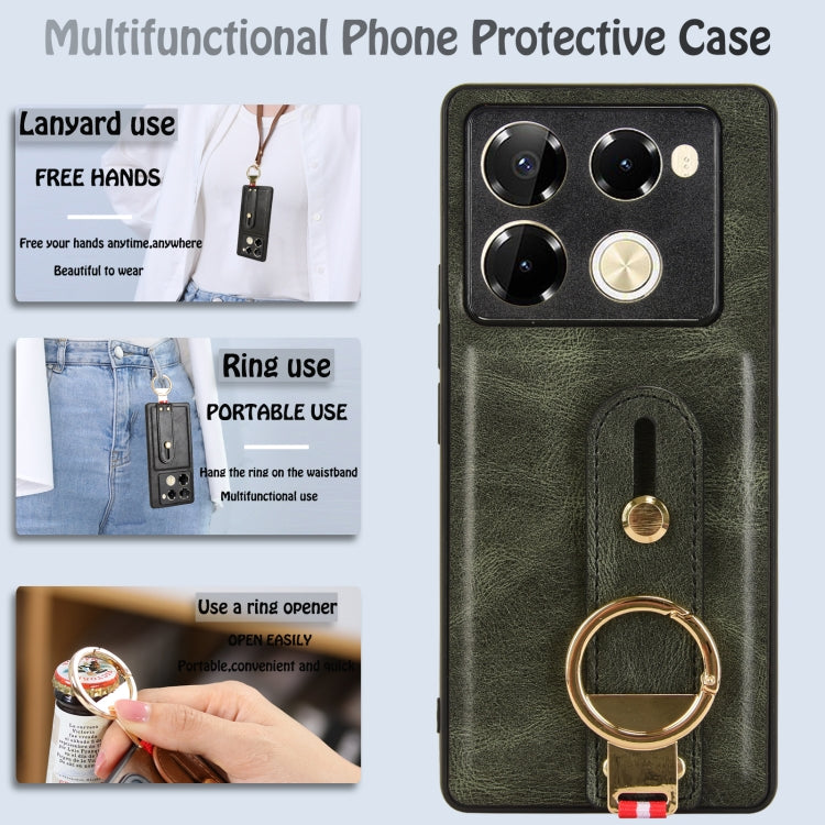 For Infinix Note 40 Pro 4G X6850 Wristband Leather Back Phone Case