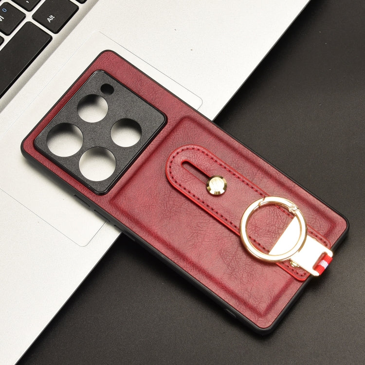 For Infinix Note 40 Pro 5G X6851 Wristband Leather Back Phone Case