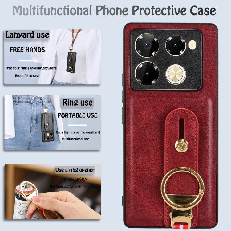 For Infinix Note 40 Pro 5G X6851 Wristband Leather Back Phone Case