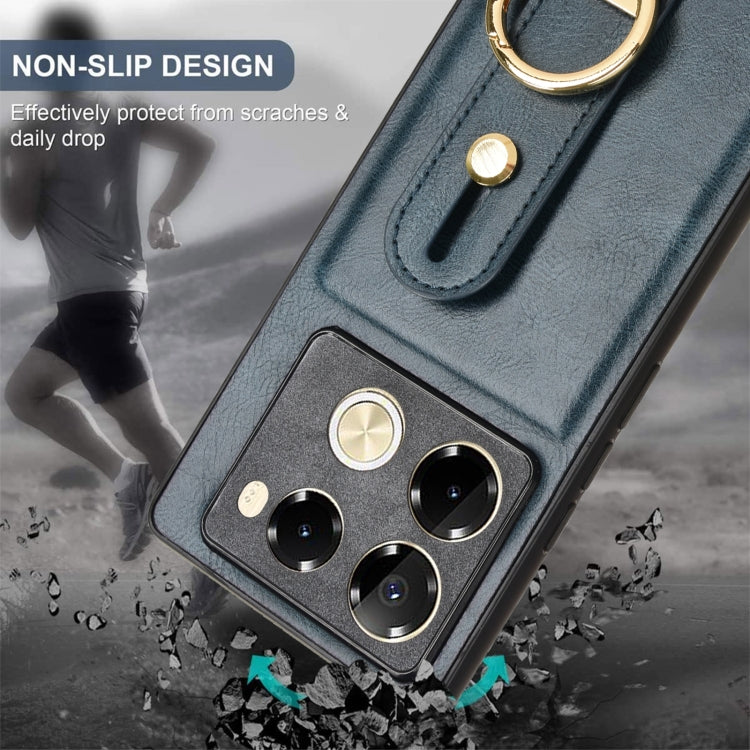 For Infinix Note 40 Pro 5G X6851 Wristband Leather Back Phone Case