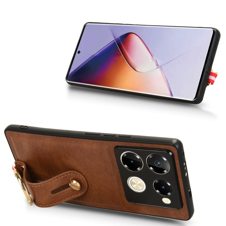 For Infinix Note 40 Pro 5G X6851 Wristband Leather Back Phone Case