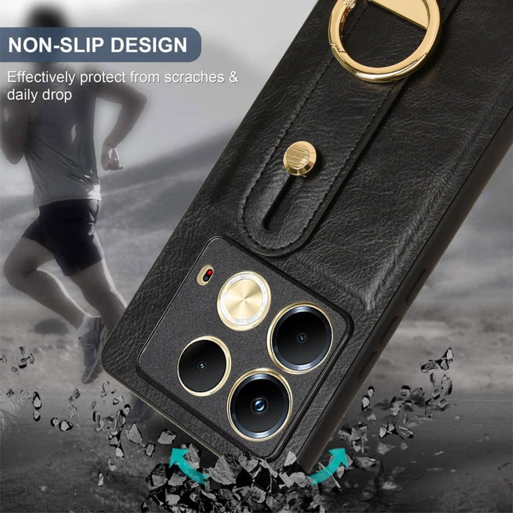 For Infinix Note 40 4G X6853 Wristband Leather Back Phone Case