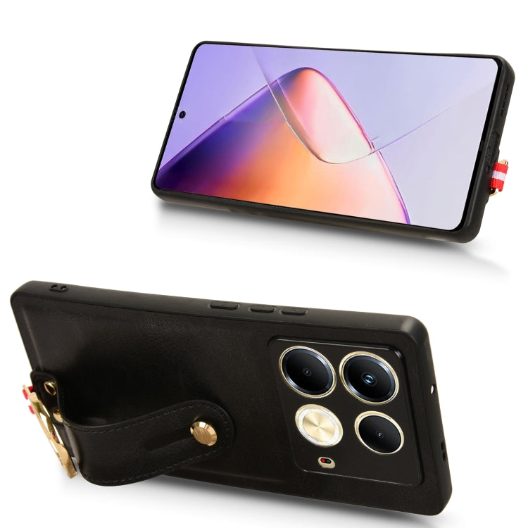 For Infinix Note 40 4G X6853 Wristband Leather Back Phone Case