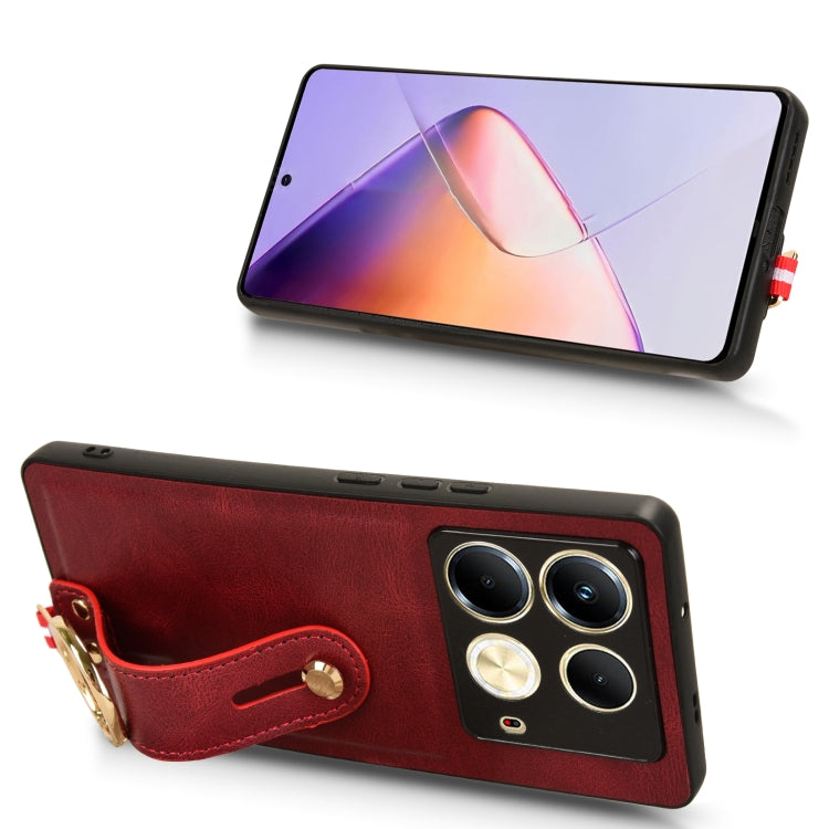 For Infinix Note 40 4G X6853 Wristband Leather Back Phone Case
