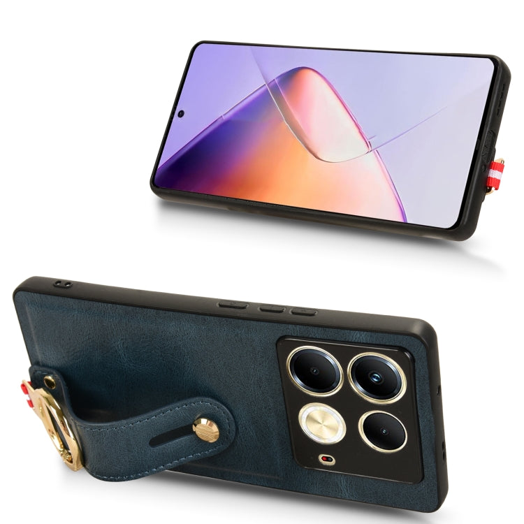 For Infinix Note 40 4G X6853 Wristband Leather Back Phone Case