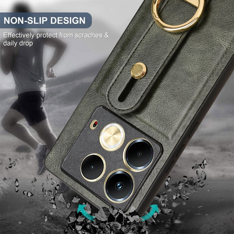 For Infinix Note 40 4G X6853 Wristband Leather Back Phone Case