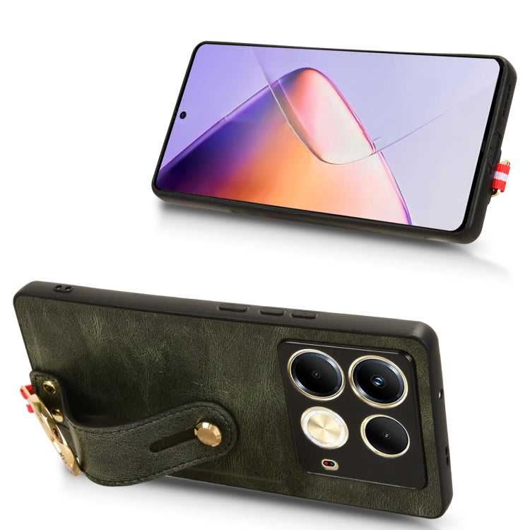 For Infinix Note 40 4G X6853 Wristband Leather Back Phone Case