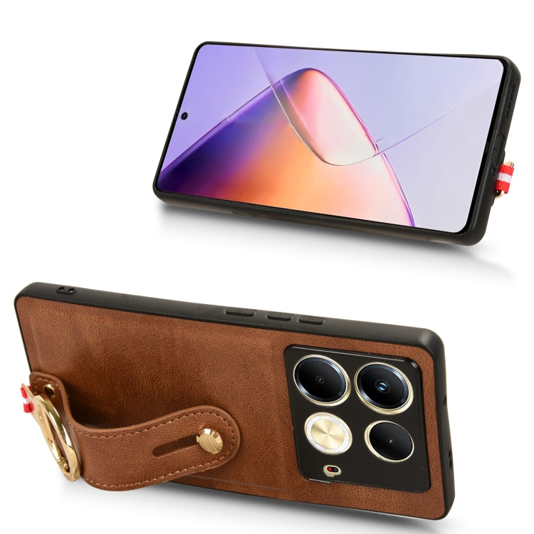 For Infinix Note 40 4G X6853 Wristband Leather Back Phone Case