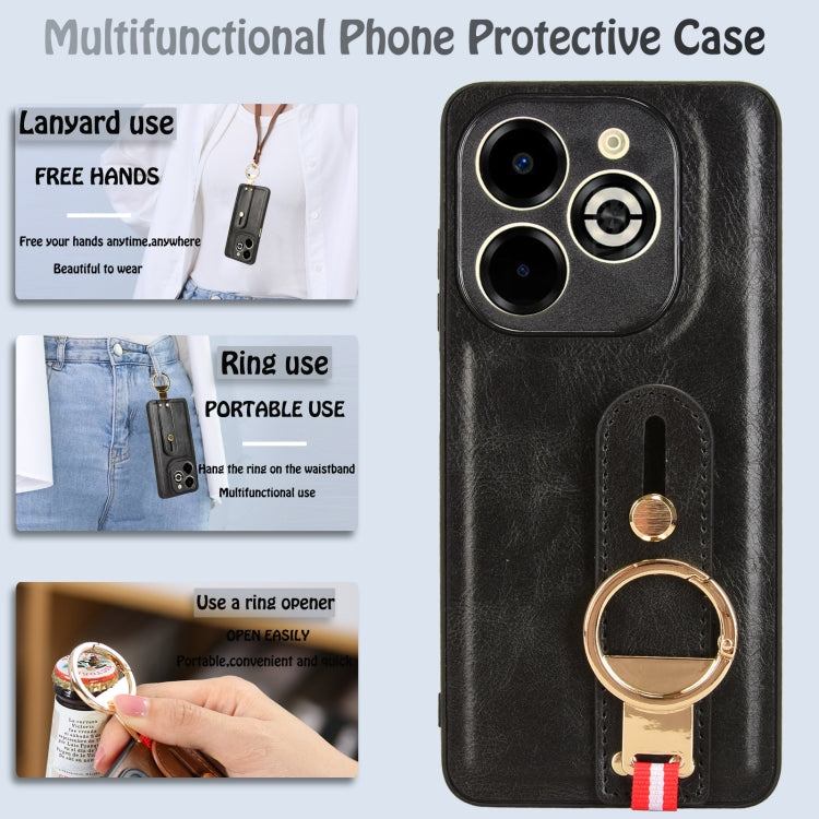 For Infinix Smart 8 Plus / Smart 8 Pro Wristband Leather Back Phone Case