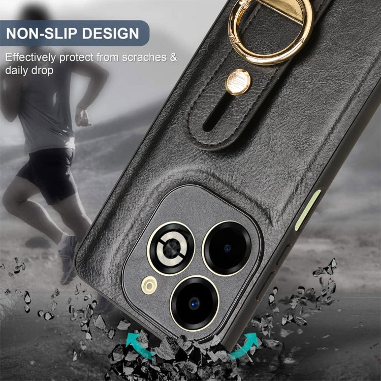 For Infinix Smart 8 Plus / Smart 8 Pro Wristband Leather Back Phone Case