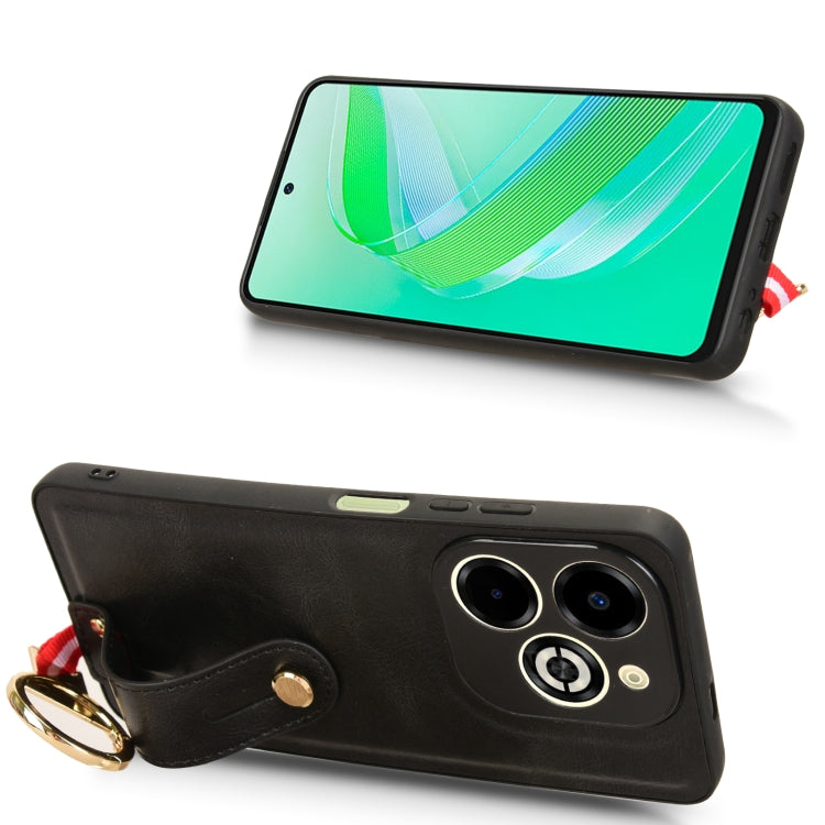 For Infinix Smart 8 Plus / Smart 8 Pro Wristband Leather Back Phone Case