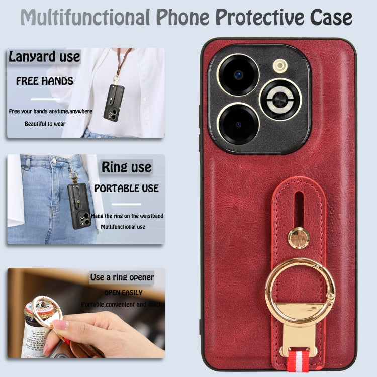 For Infinix Smart 8 Plus / Smart 8 Pro Wristband Leather Back Phone Case