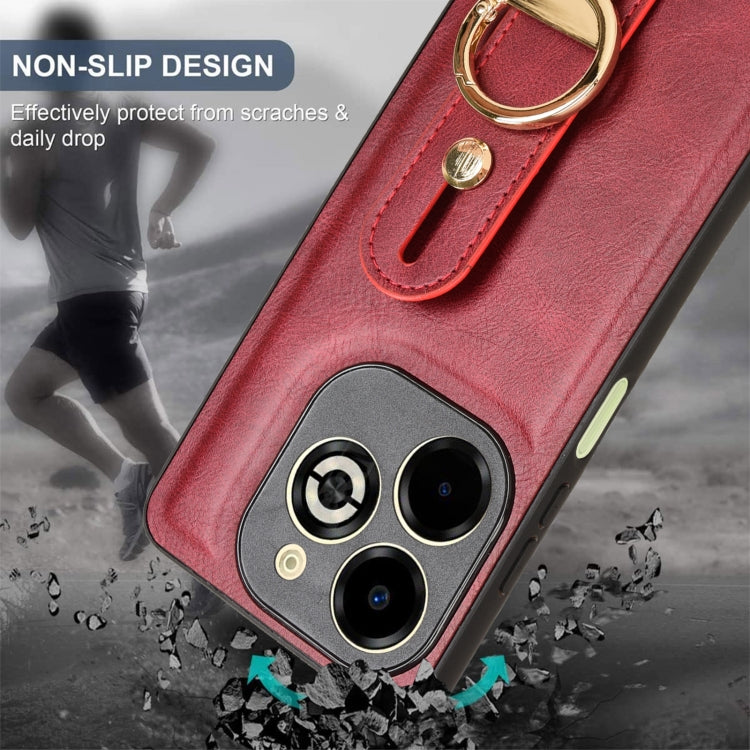 For Infinix Smart 8 Plus / Smart 8 Pro Wristband Leather Back Phone Case