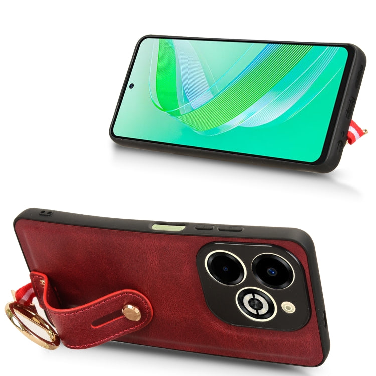 For Infinix Smart 8 Plus / Smart 8 Pro Wristband Leather Back Phone Case