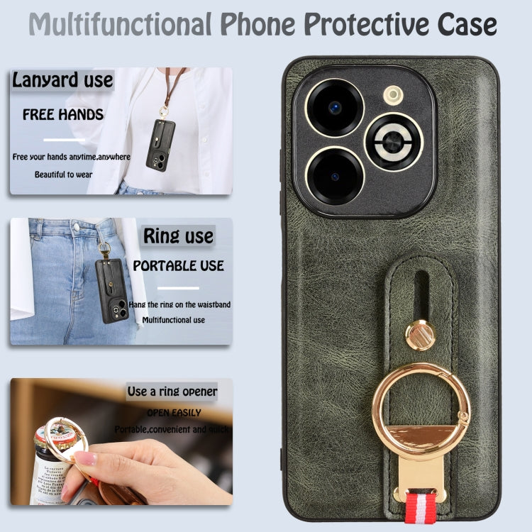 For Infinix Smart 8 Plus / Smart 8 Pro Wristband Leather Back Phone Case