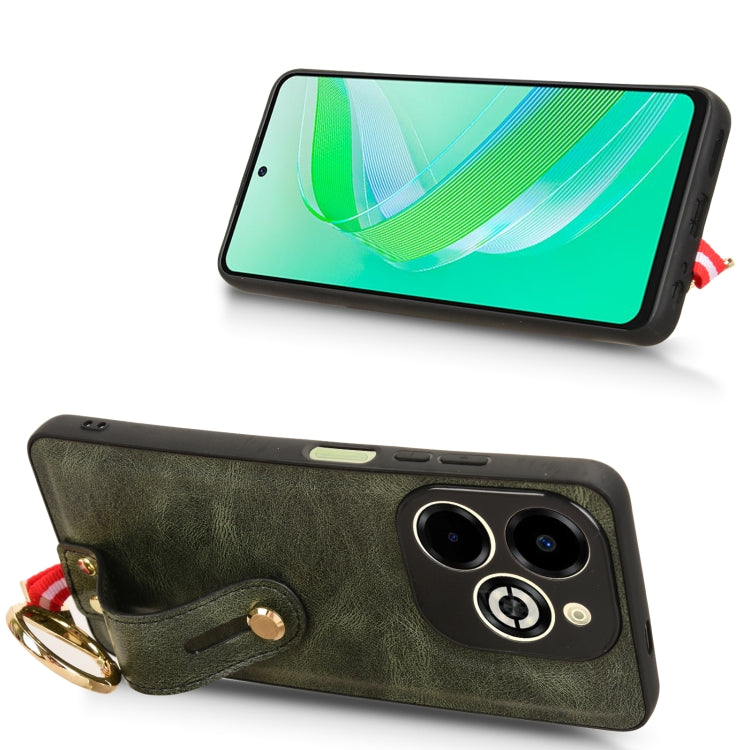 For Infinix Smart 8 Plus / Smart 8 Pro Wristband Leather Back Phone Case