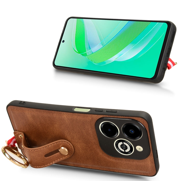 For Infinix Smart 8 Plus / Smart 8 Pro Wristband Leather Back Phone Case