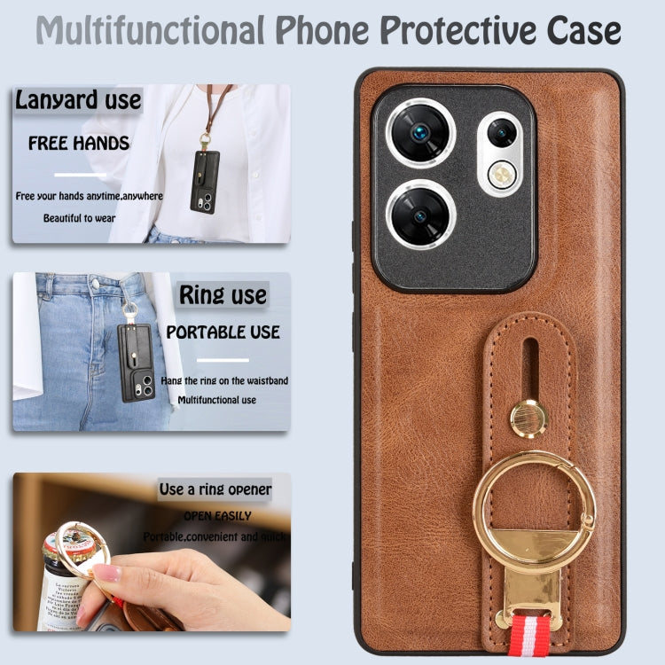 For Infinix Zero 30 4G Wristband Leather Back Phone Case