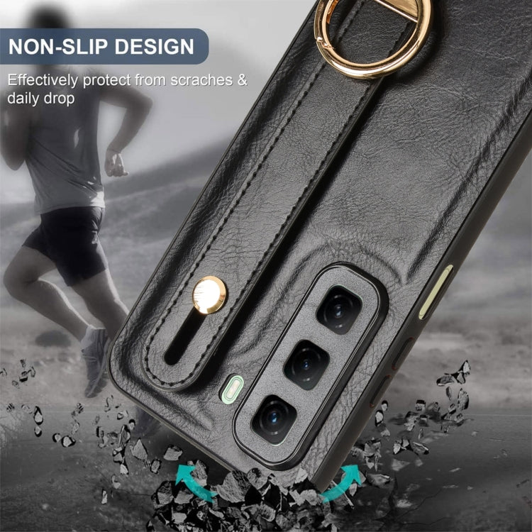 For Infinix Hot 50 5G Wristband Leather Back Phone Case