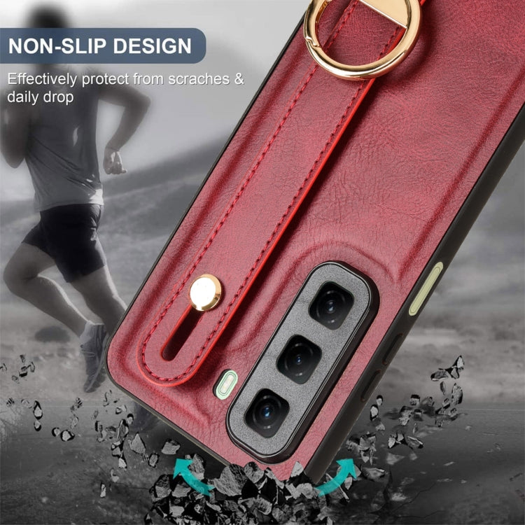 For Infinix Hot 50 5G Wristband Leather Back Phone Case