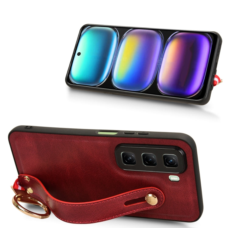 For Infinix Hot 50 5G Wristband Leather Back Phone Case