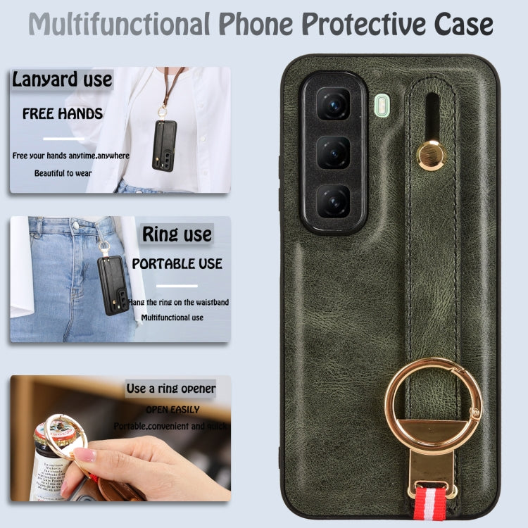 For Infinix Hot 50 5G Wristband Leather Back Phone Case