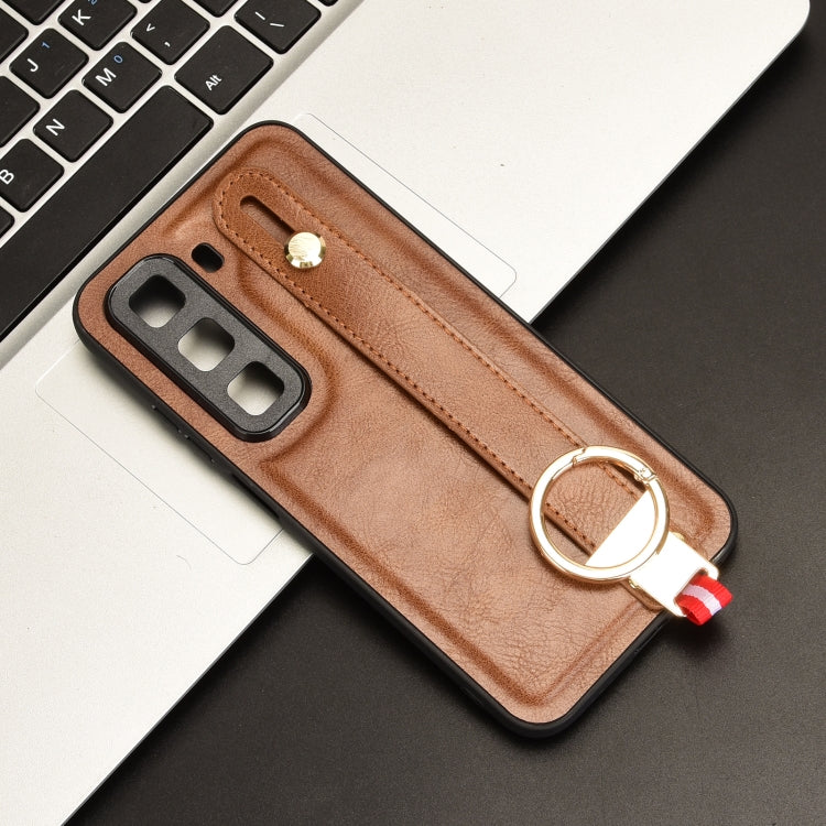 For Infinix Hot 50 5G Wristband Leather Back Phone Case