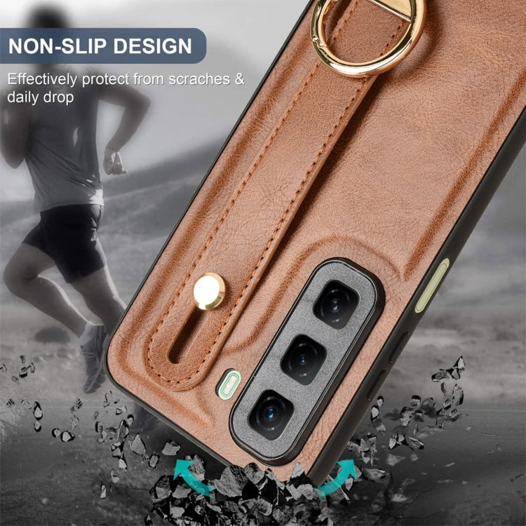 For Infinix Hot 50 5G Wristband Leather Back Phone Case