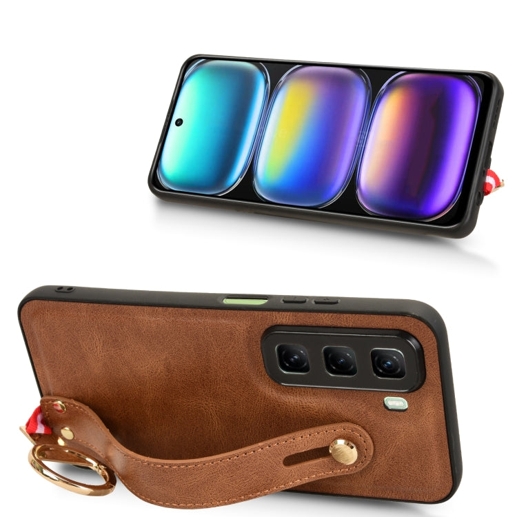 For Infinix Hot 50 5G Wristband Leather Back Phone Case