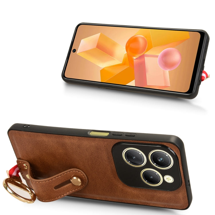 For Infinix Hot 40 / 40 Pro Wristband Leather Back Phone Case