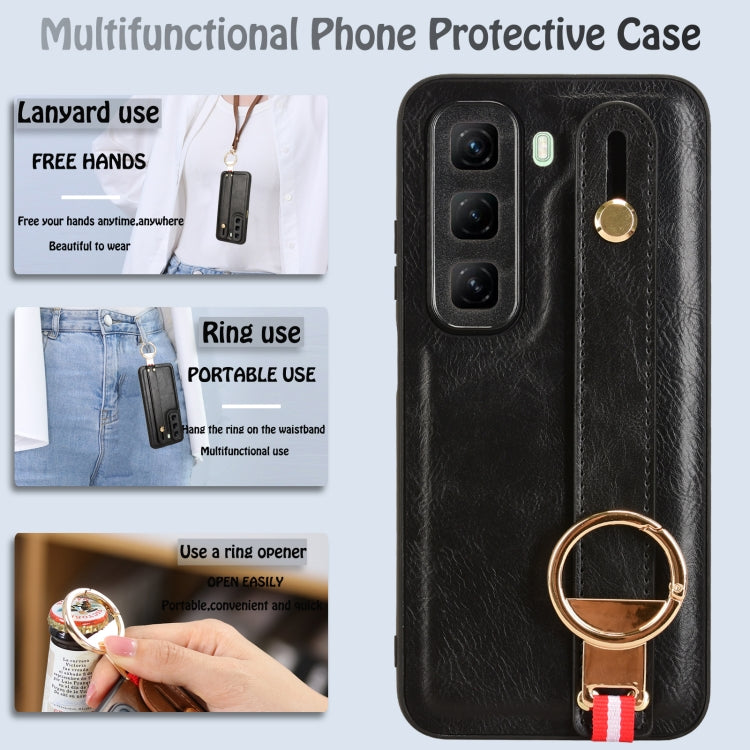 For Infinix Hot 50 4G Wristband Leather Back Phone Case