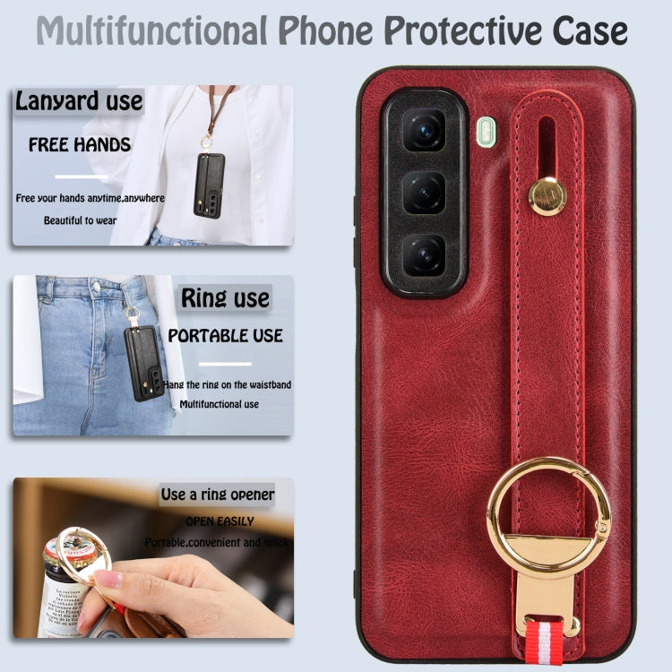 For Infinix Hot 50 4G Wristband Leather Back Phone Case