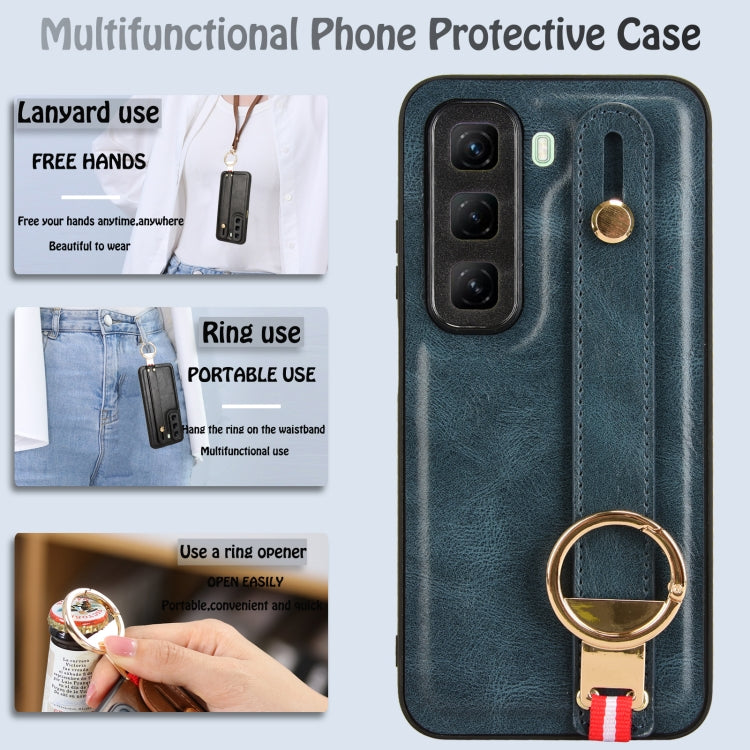 For Infinix Hot 50 4G Wristband Leather Back Phone Case
