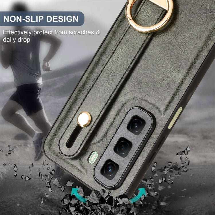 For Infinix Hot 50 4G Wristband Leather Back Phone Case