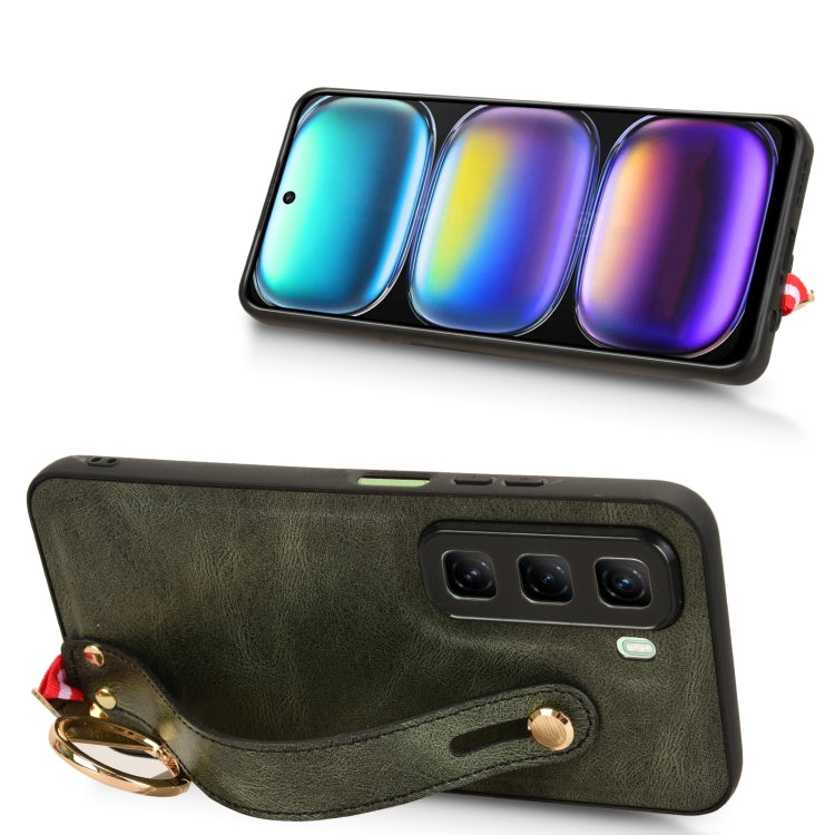 For Infinix Hot 50 4G Wristband Leather Back Phone Case