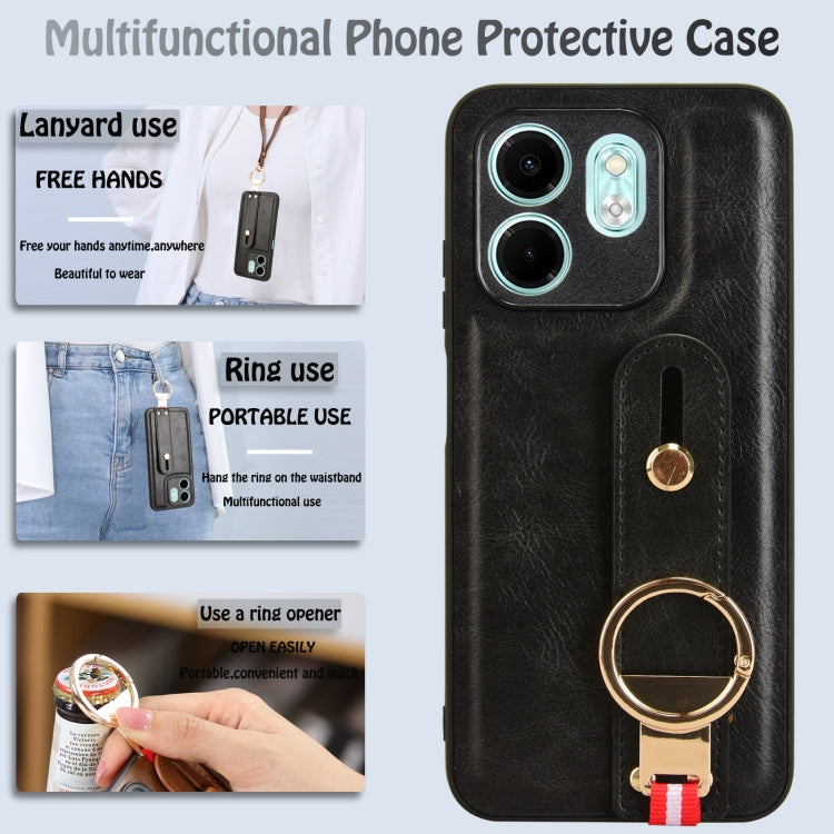 For Infinix HOT 50i X6531 Wristband Leather Back Phone Case